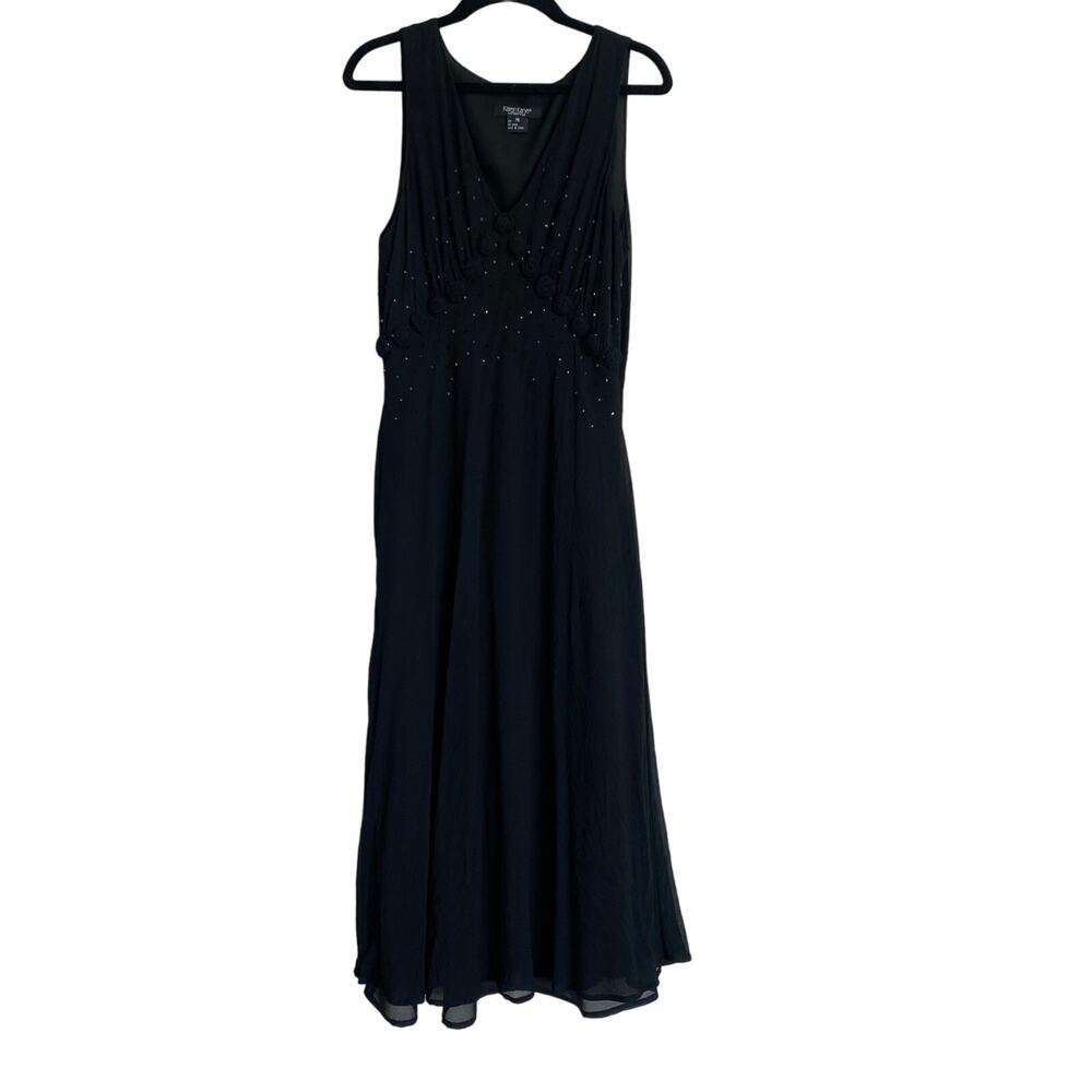 Vintage Karen Kane Silk Black Midi Dress Whimsigoth, Fairy, Witchy M 100% Silk - Picture 1 of 8
